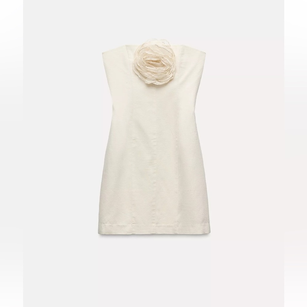 Cream Mini Sleeveless Dress